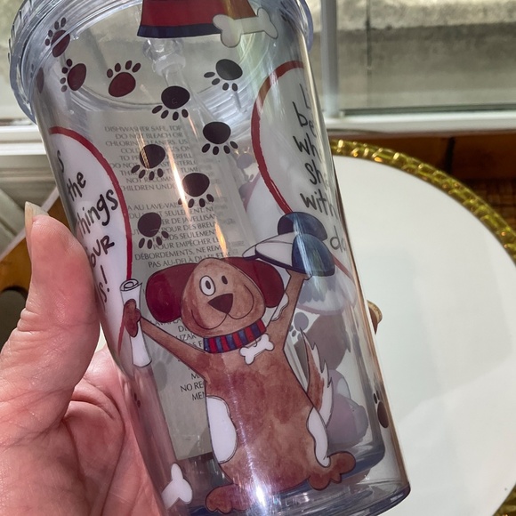 Adorable 17oz Acrylic Dog Tumbler W/Straw NWT - Picture 6 of 8